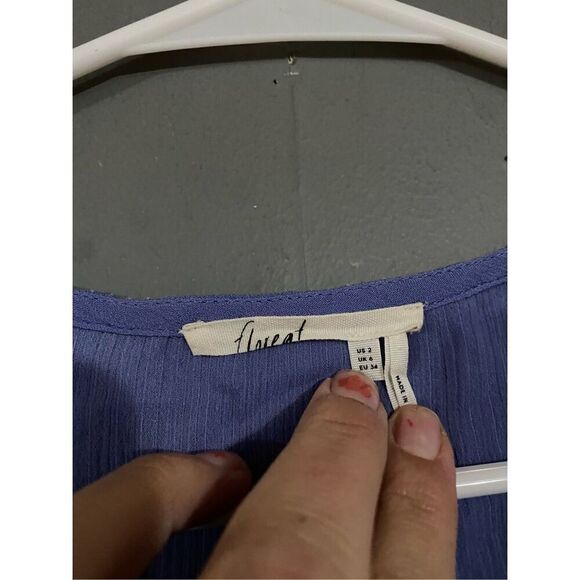 Floreat by Anthropologie The Adena Embroidered Blouse Bell Sleeves Size 2 - Picture 4 of 7